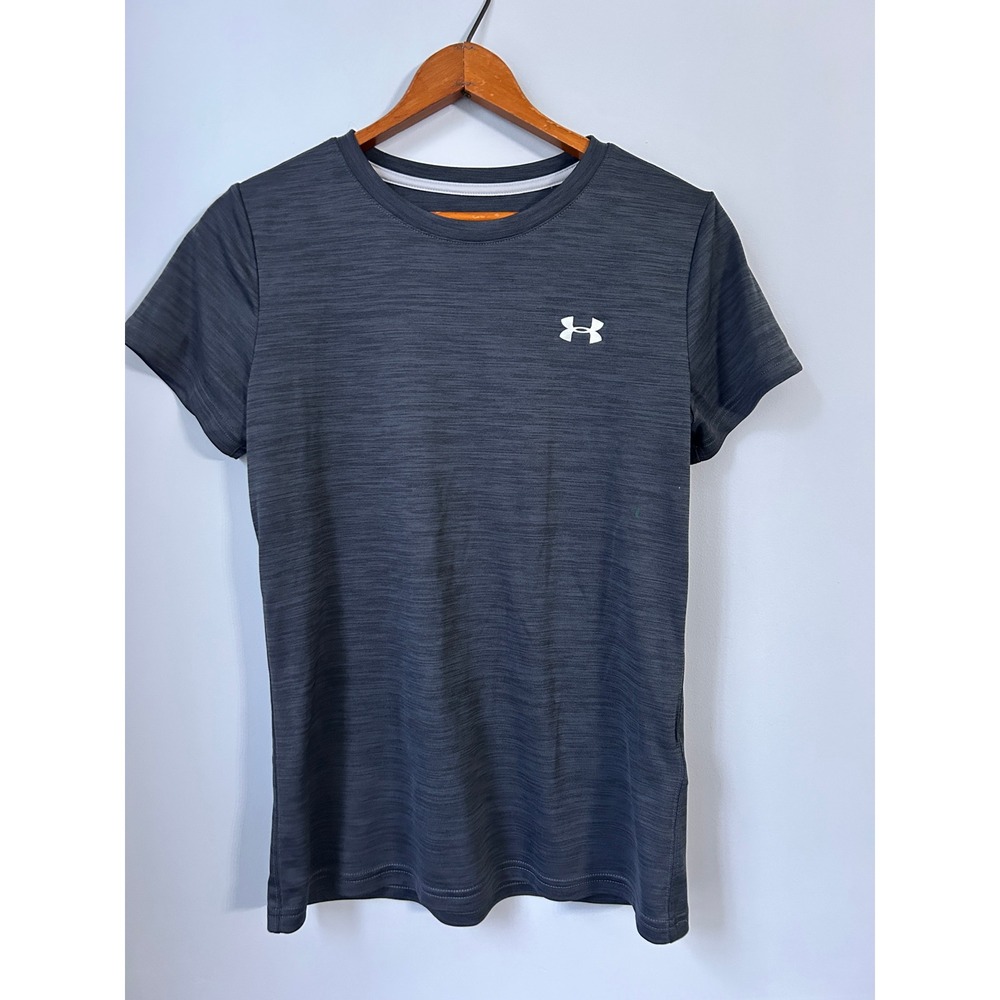 Under Armour HeatGear Loose T-Shirt Womens Small Gray Heather Short Sleeve Tee